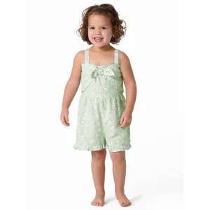 Infant and Toddler Girls Mint Floral Romper