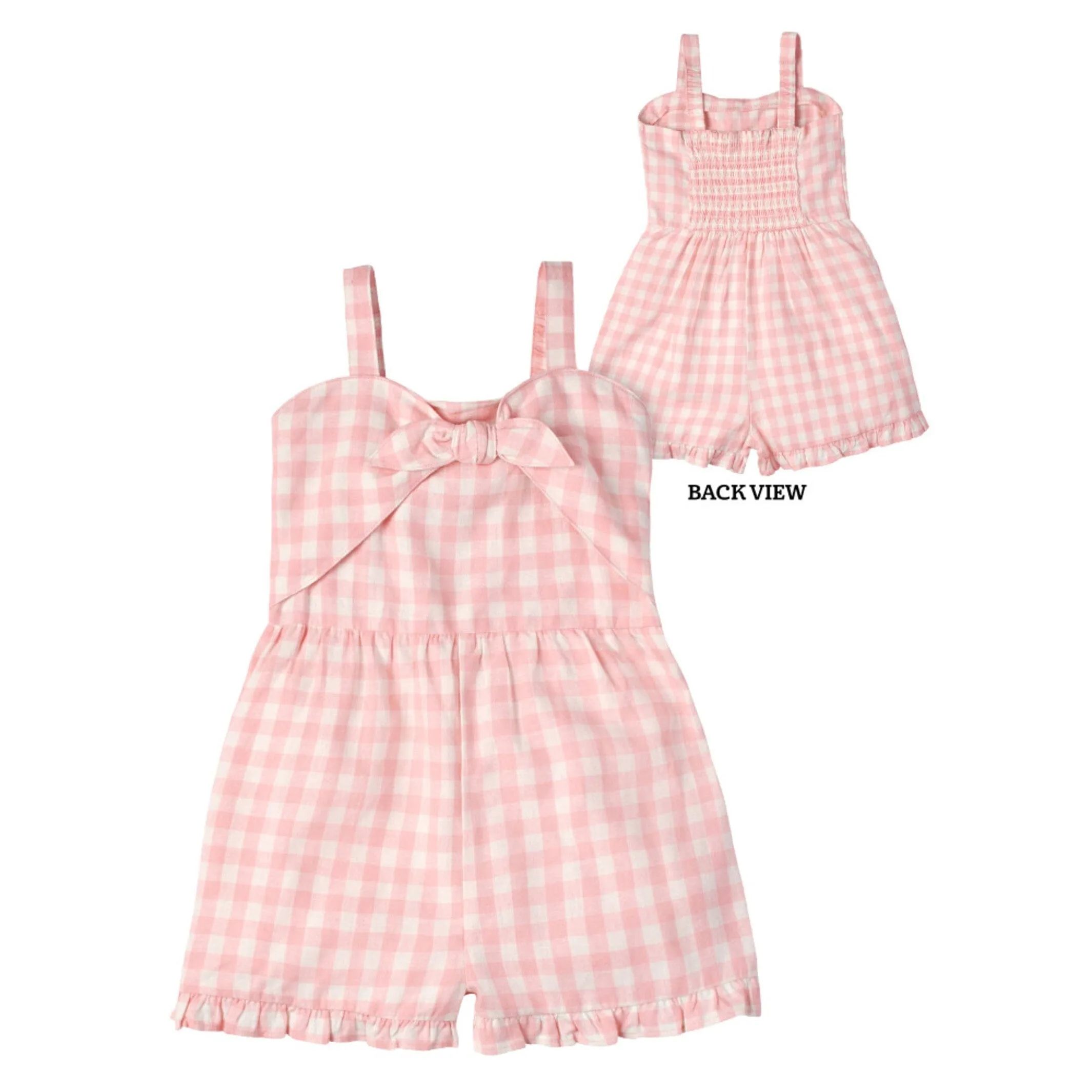 Infant and Toddler Girls Pink Gingham Romper