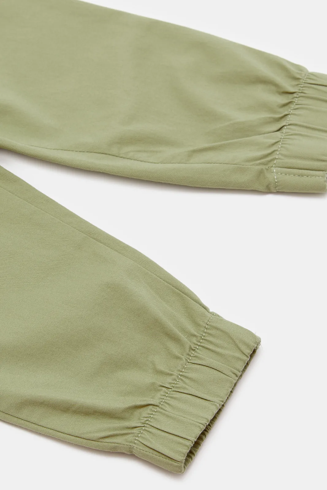 Infant Boys Green Twill Chino Jogger