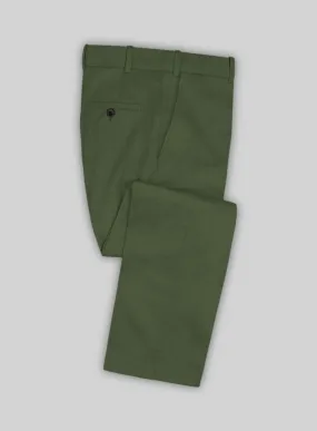 Italian Military Green Cotton Stretch Pants