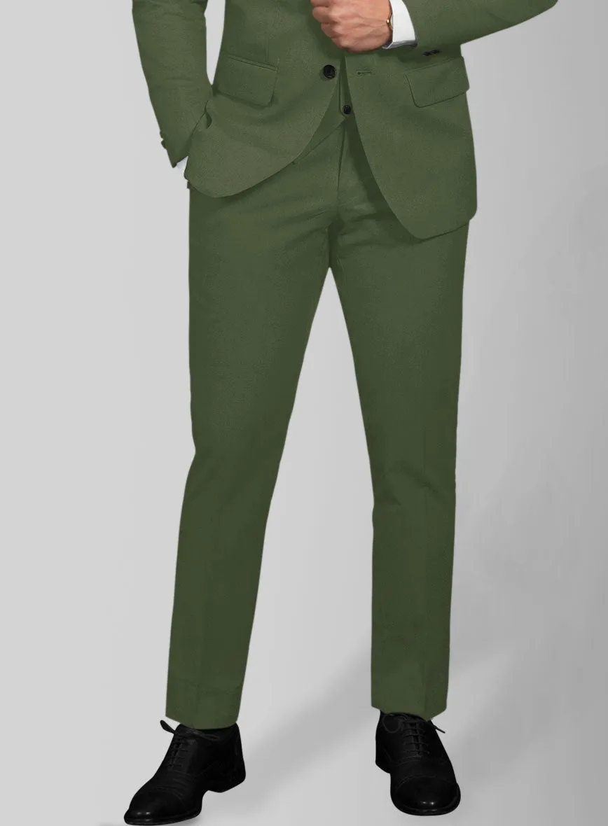 Italian Military Green Cotton Stretch Pants