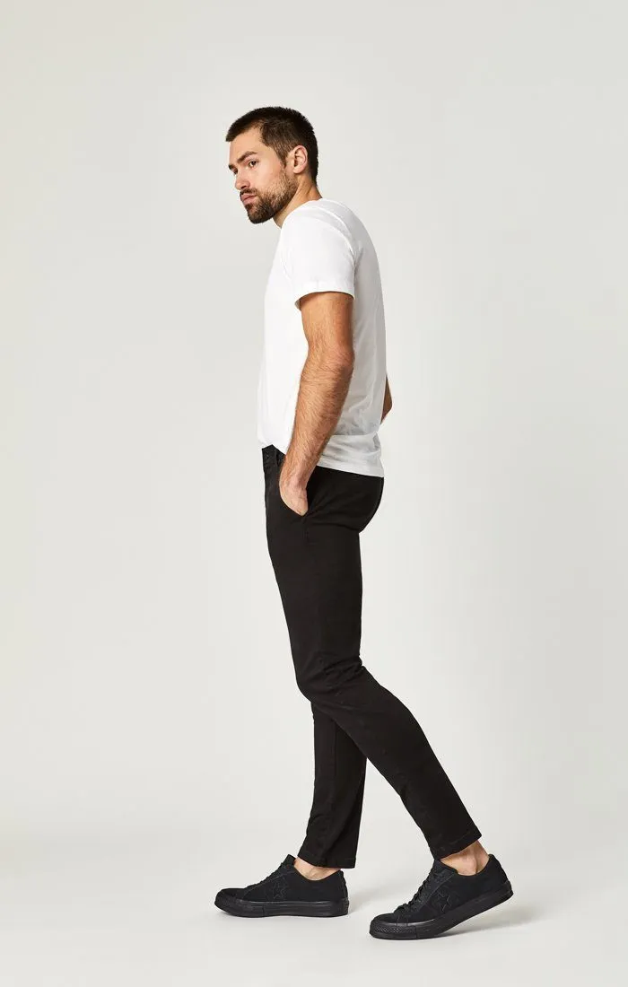 JOHNNY SLIM CHINO IN BLACK SATEEN TWILL