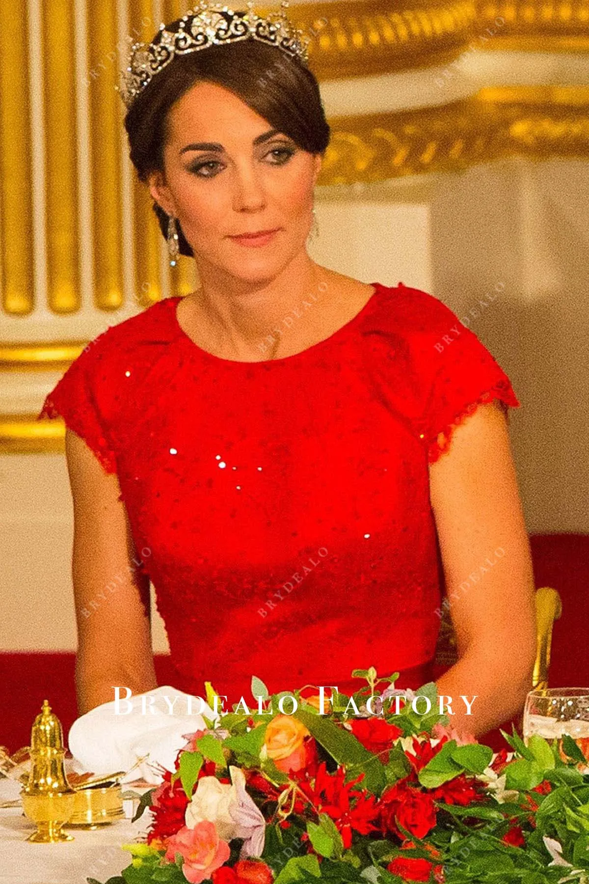 Kate Middleton Long Red Dress Diplomatic Corps Annual Reception 2016