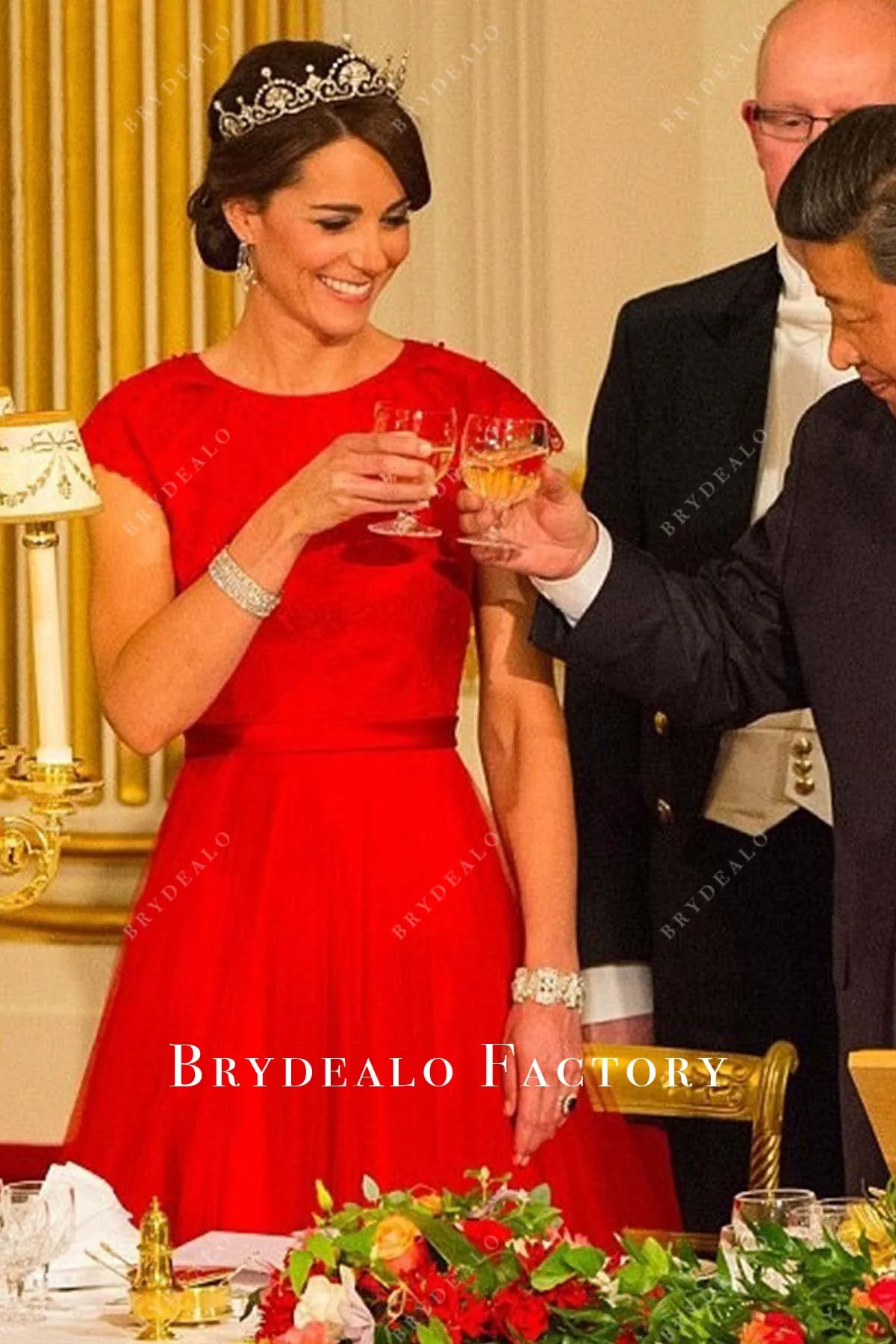 Kate Middleton Long Red Dress Diplomatic Corps Annual Reception 2016