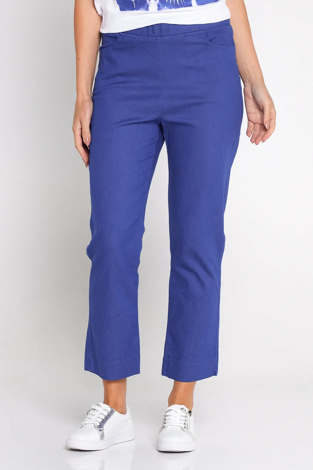 Kayla Pull On 7/8 Stretch Pants - Sapphire