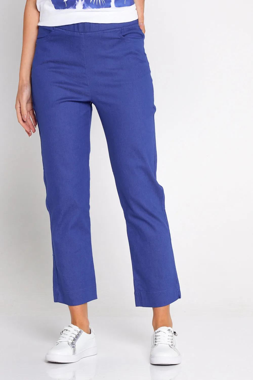 Kayla Pull On 7/8 Stretch Pants - Sapphire