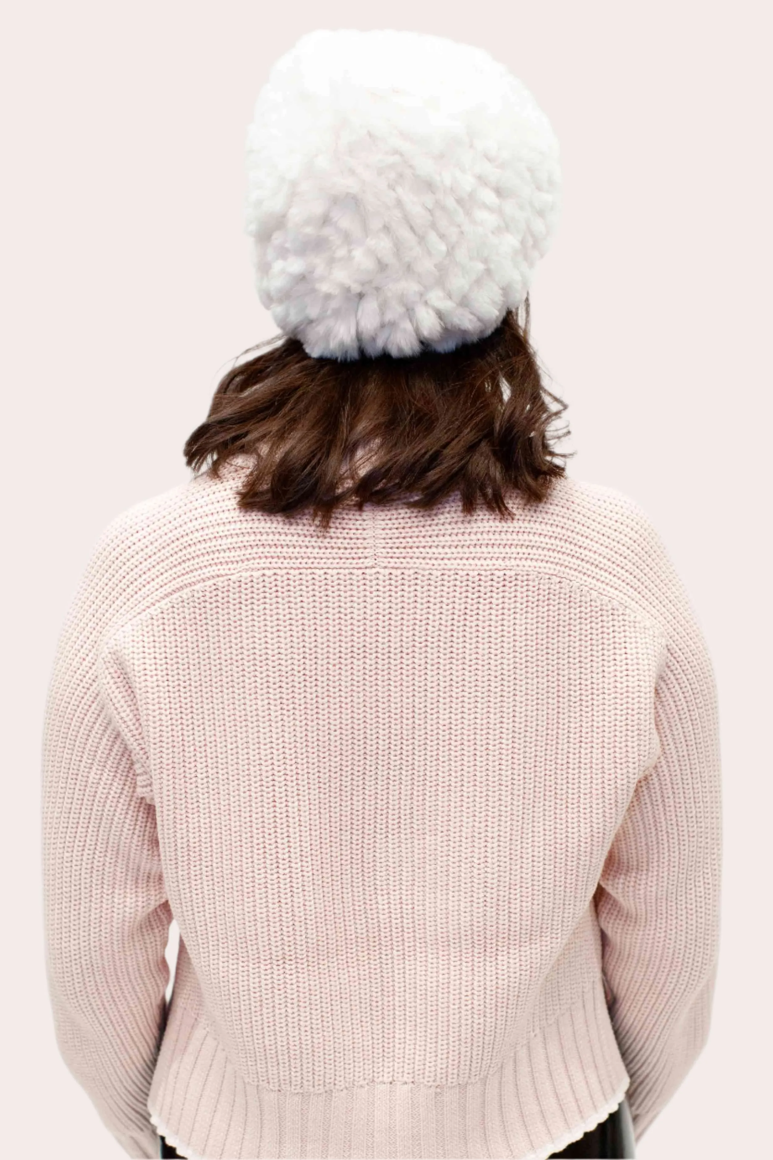 Knitted Rex Rabbit Fur Stretch Beanie