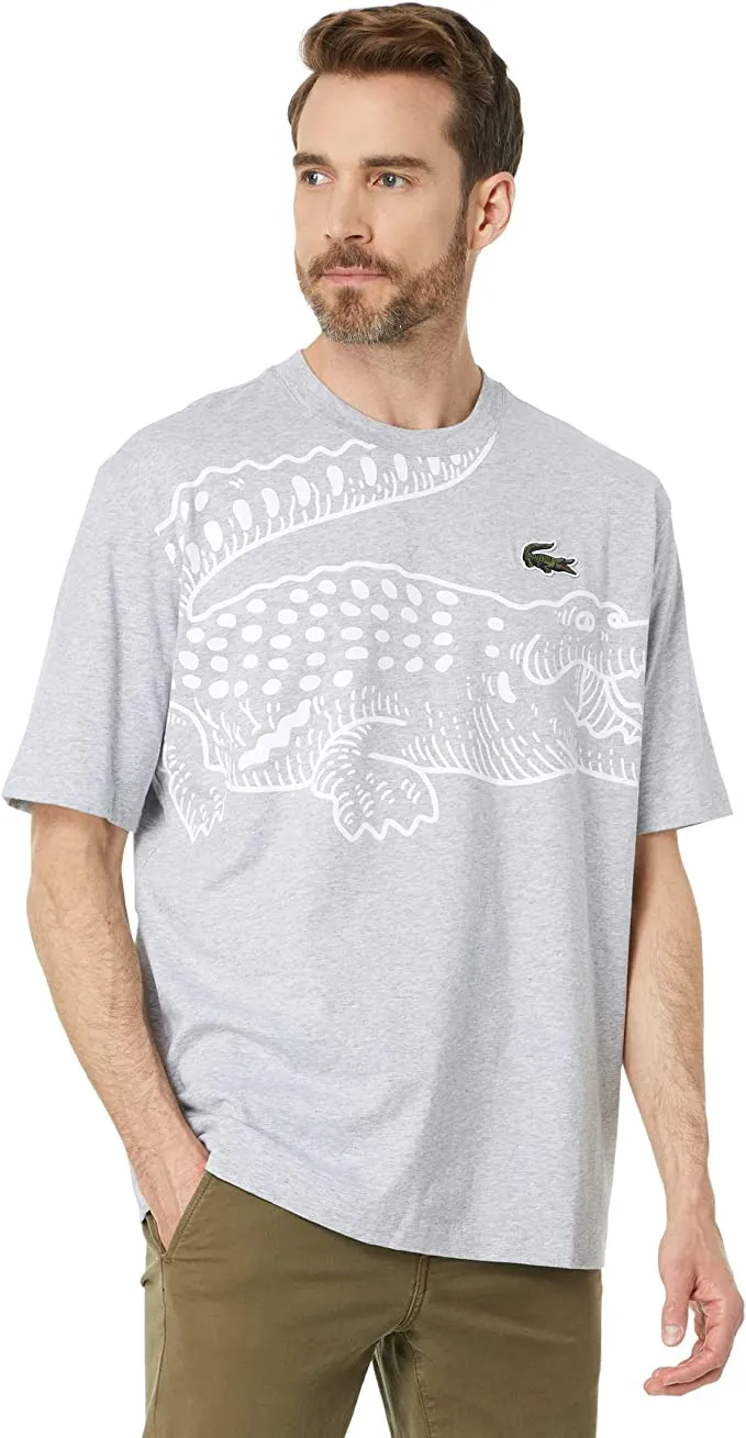 Lacoste Men's Short Sleeve Loose Fit Large Croc T-Shirt