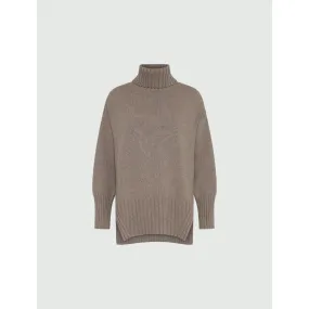 LAMPADA Cashmere Wool Mix Rollneck Jumper Mink