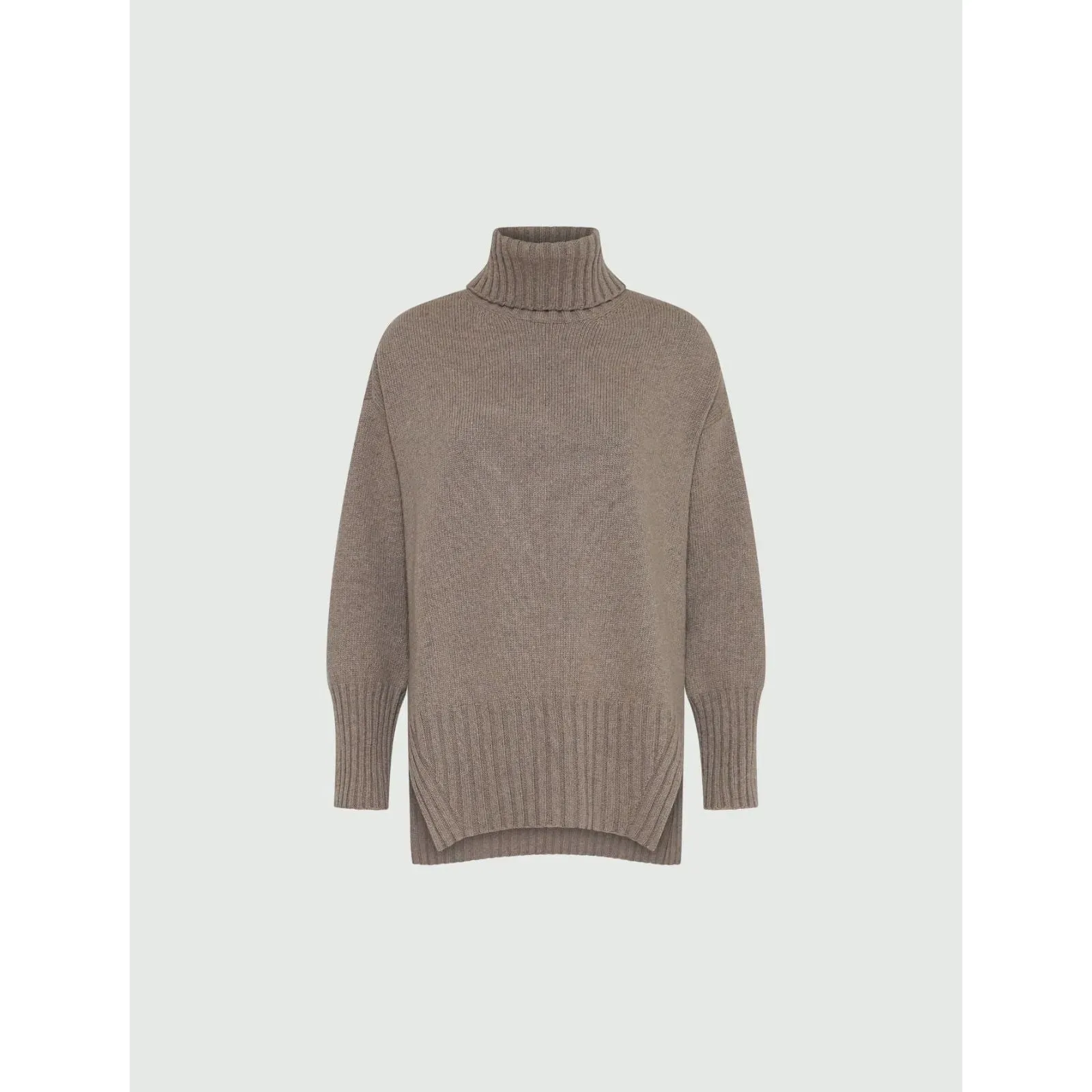 LAMPADA Cashmere Wool Mix Rollneck Jumper Mink