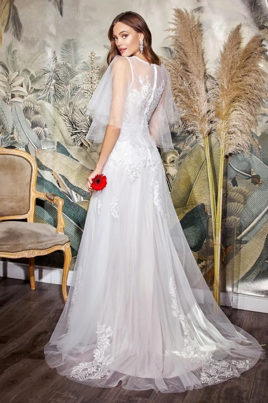 Layered A-Line Wedding Gown