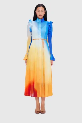 Leo Lin Katrina Butterfly Sleeve Midi Dress - Enigma