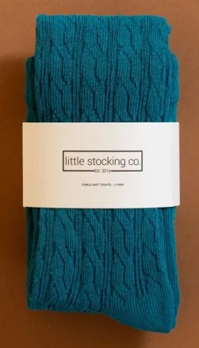 Little Stocking Co Cable Knit Tights - Capri