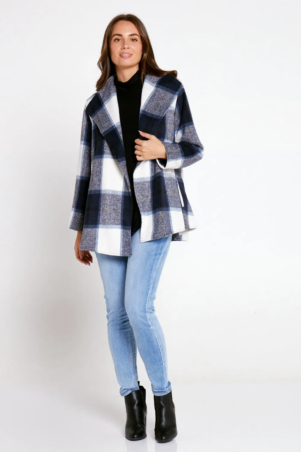 Madison Plaid Coat - Ink Check