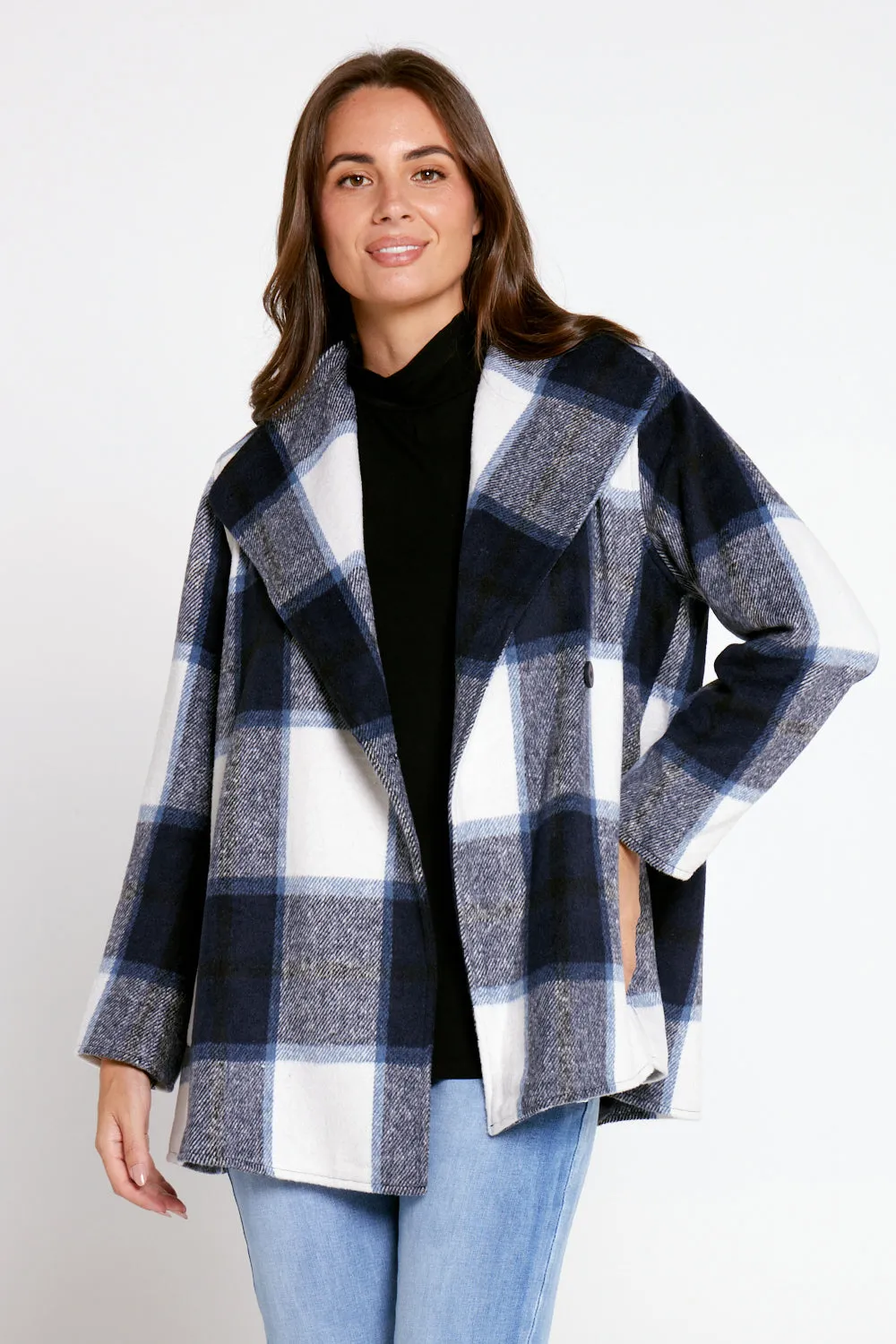 Madison Plaid Coat - Ink Check