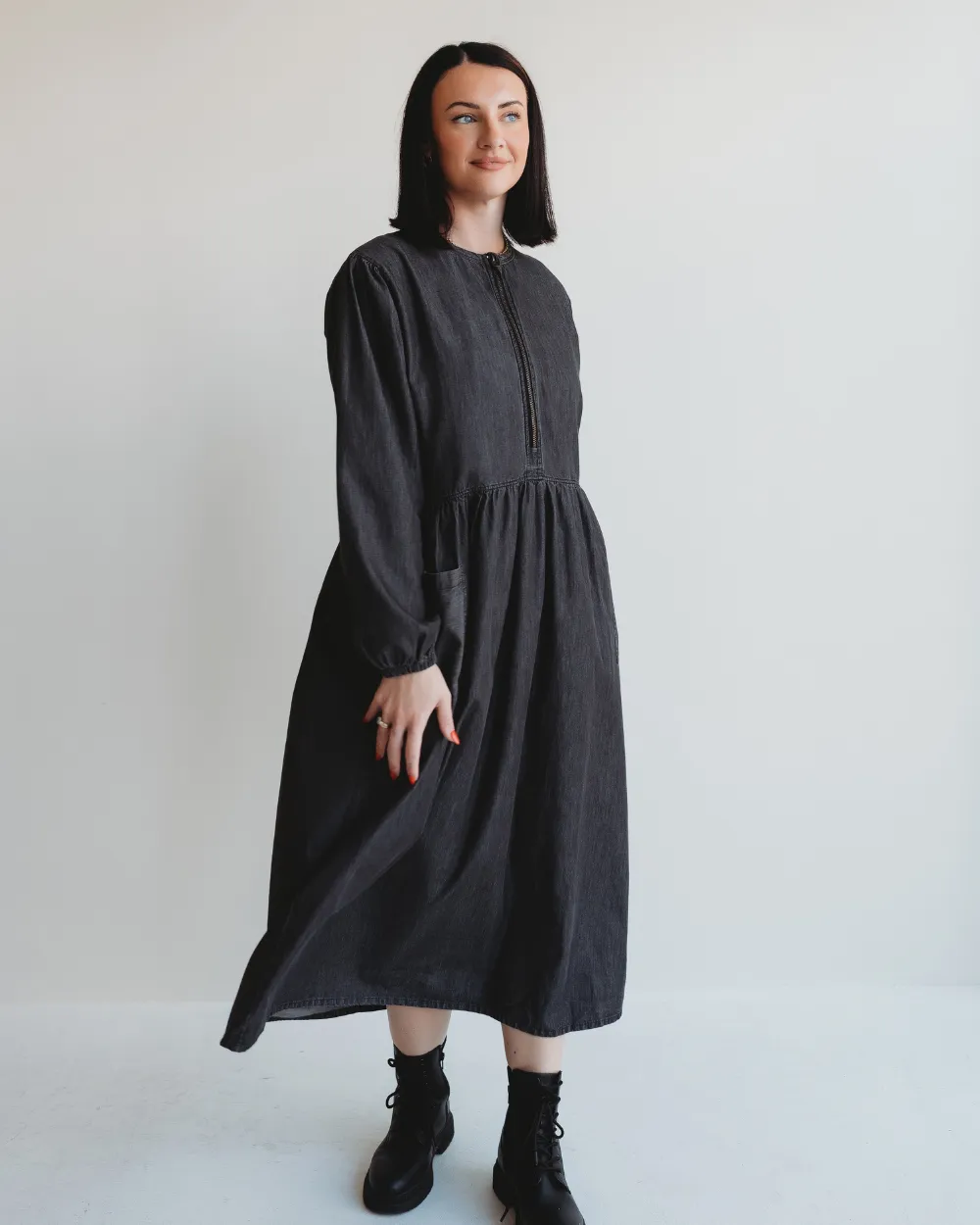 Magda Black Denim Dress