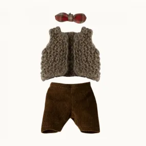 MAILEG VEST, PANT, & BUTTERFLY BOW TIE GRANDPA MOUSE