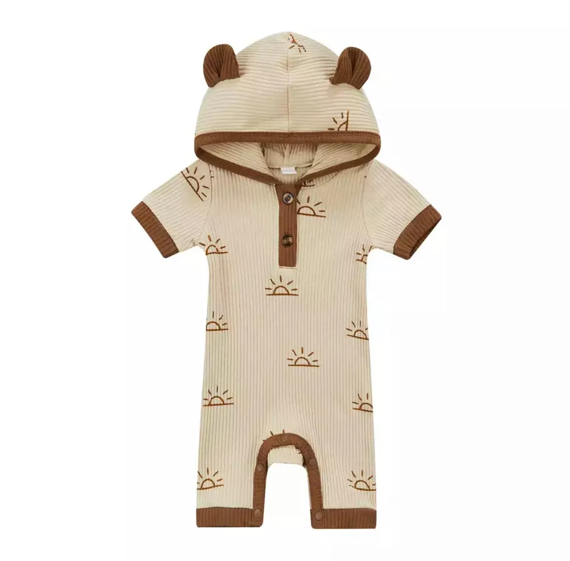 Marley Sun Hooded Onesie - Beige