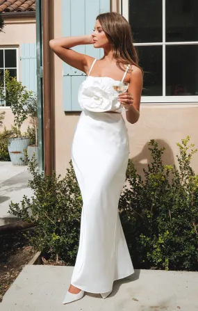 Maxi Slip Skirt ~ Ivory Luxe Satin