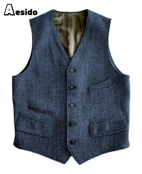 Men Single Breaste V Neck Waistcoat