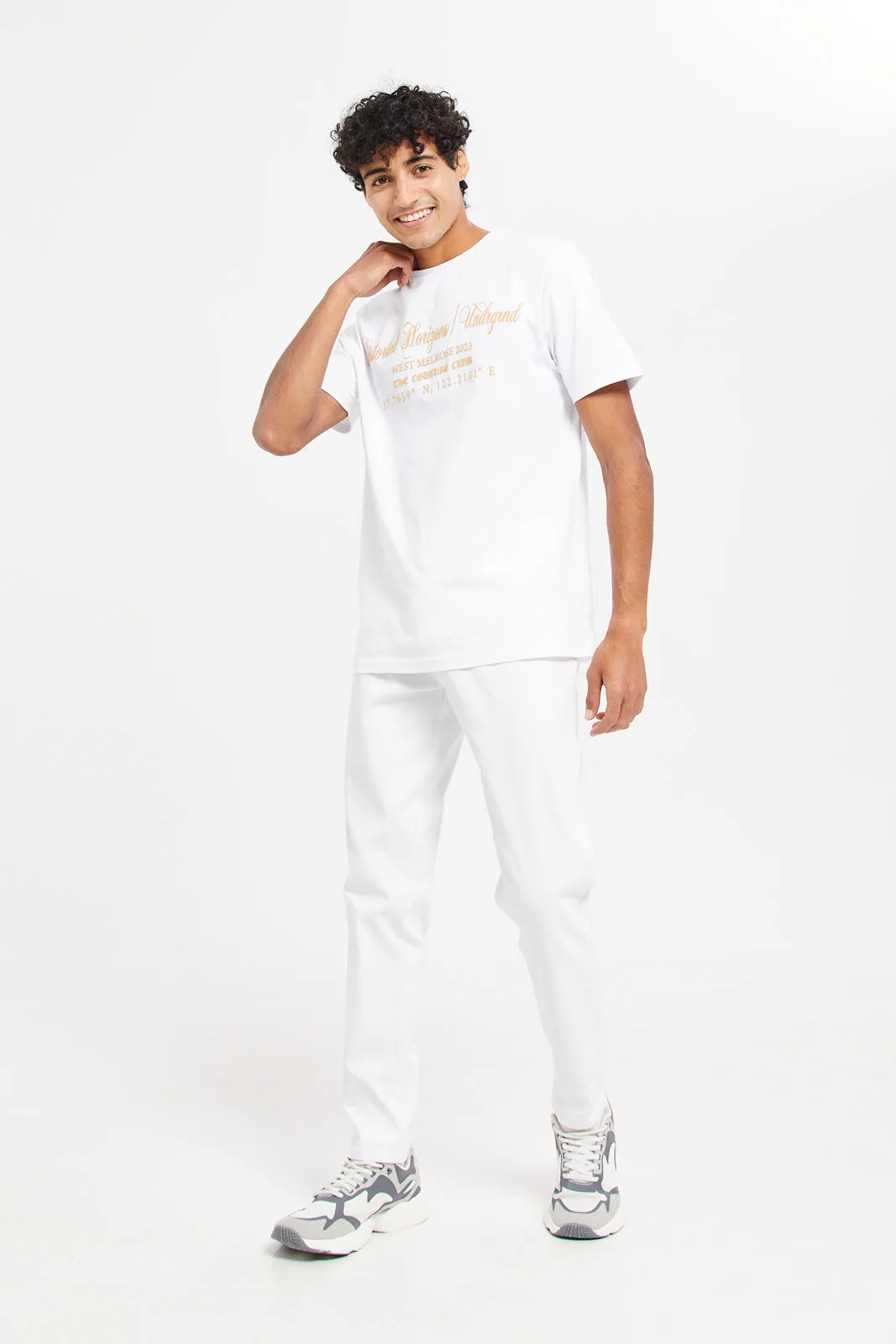 Men White Chino Trousers