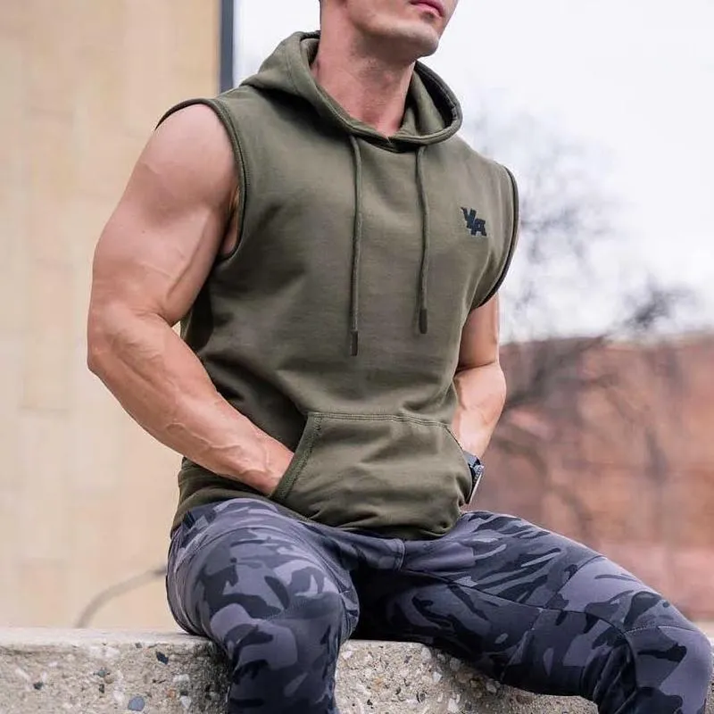 Men's Casual Sleeveless Hooded Sports Vest