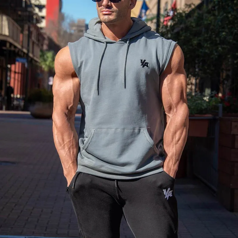 Men's Casual Sleeveless Hooded Sports Vest