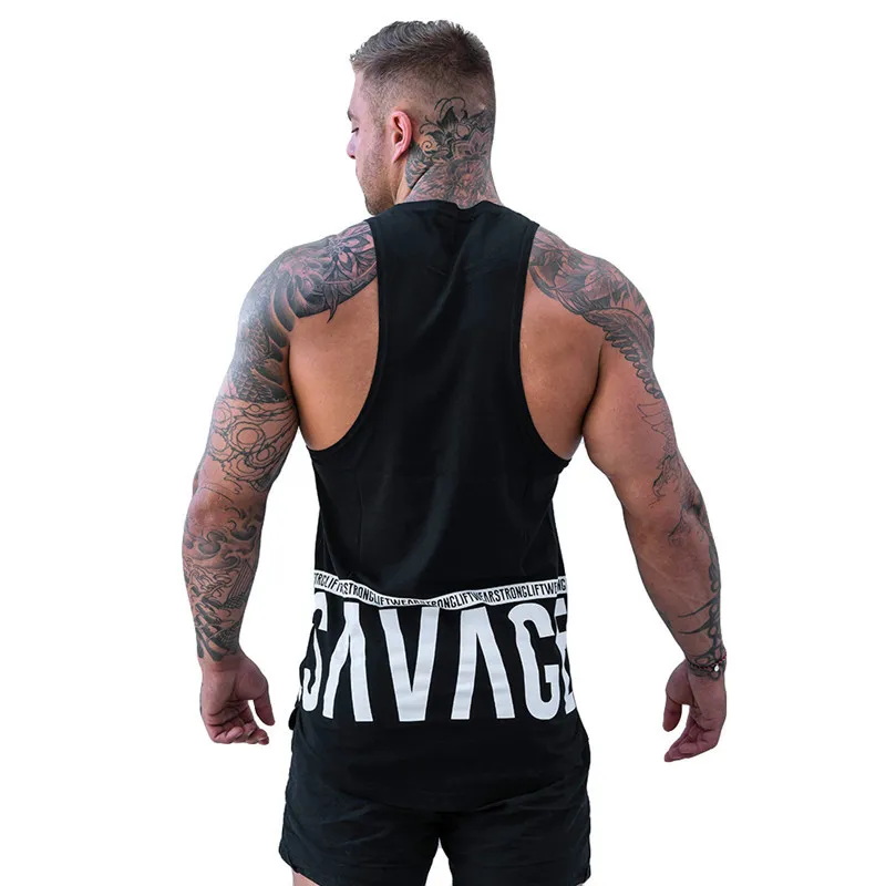 Men's Cotton Letter Printed Sports Sleeveless Vest