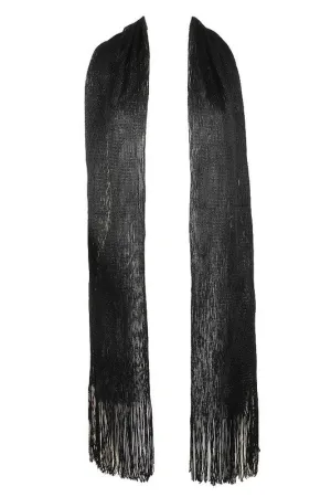 Metallic Fringe Scarf - Black