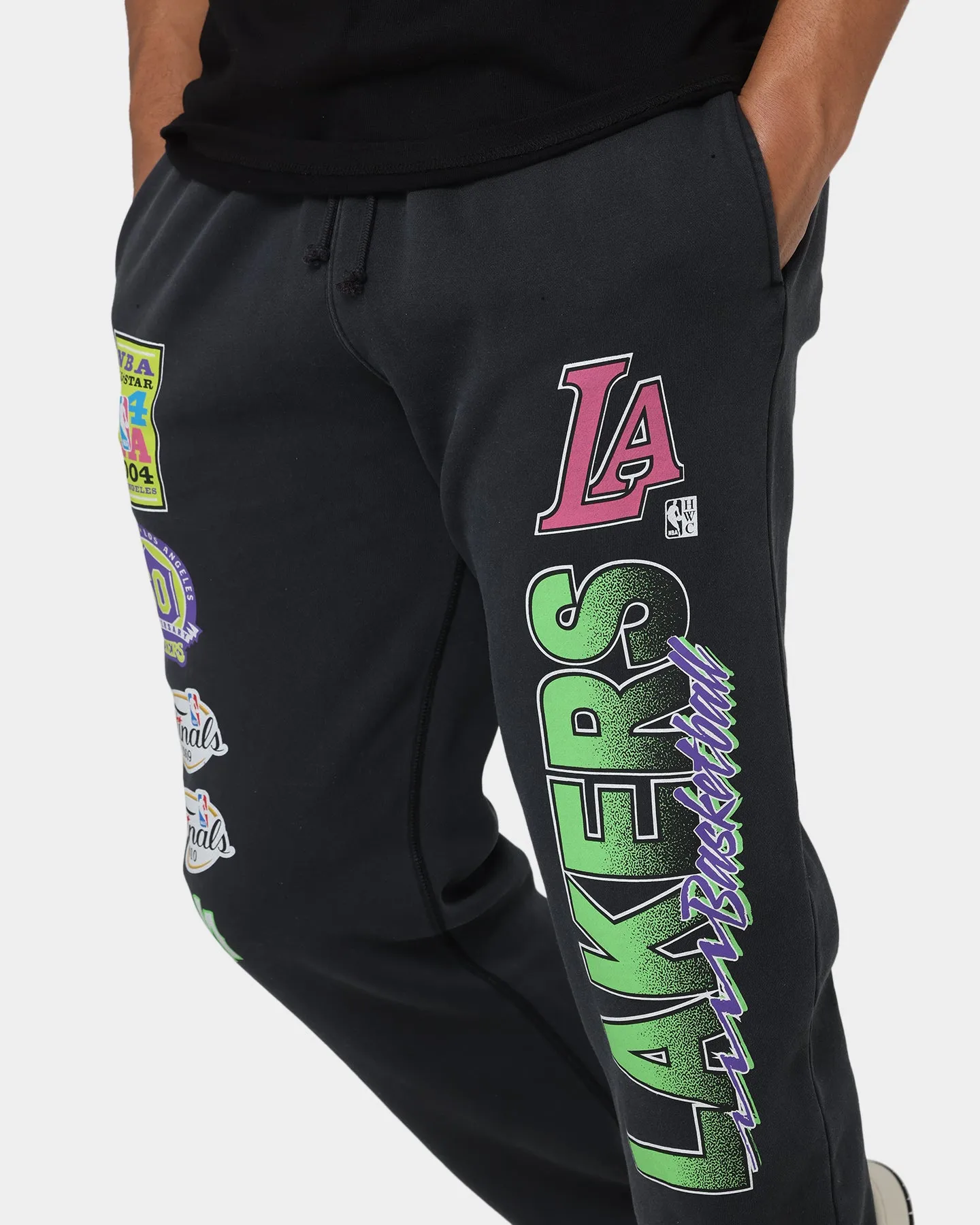 Mitchell & Ness Los Angeles Lakers Neon Champs Sweatpants Faded Black