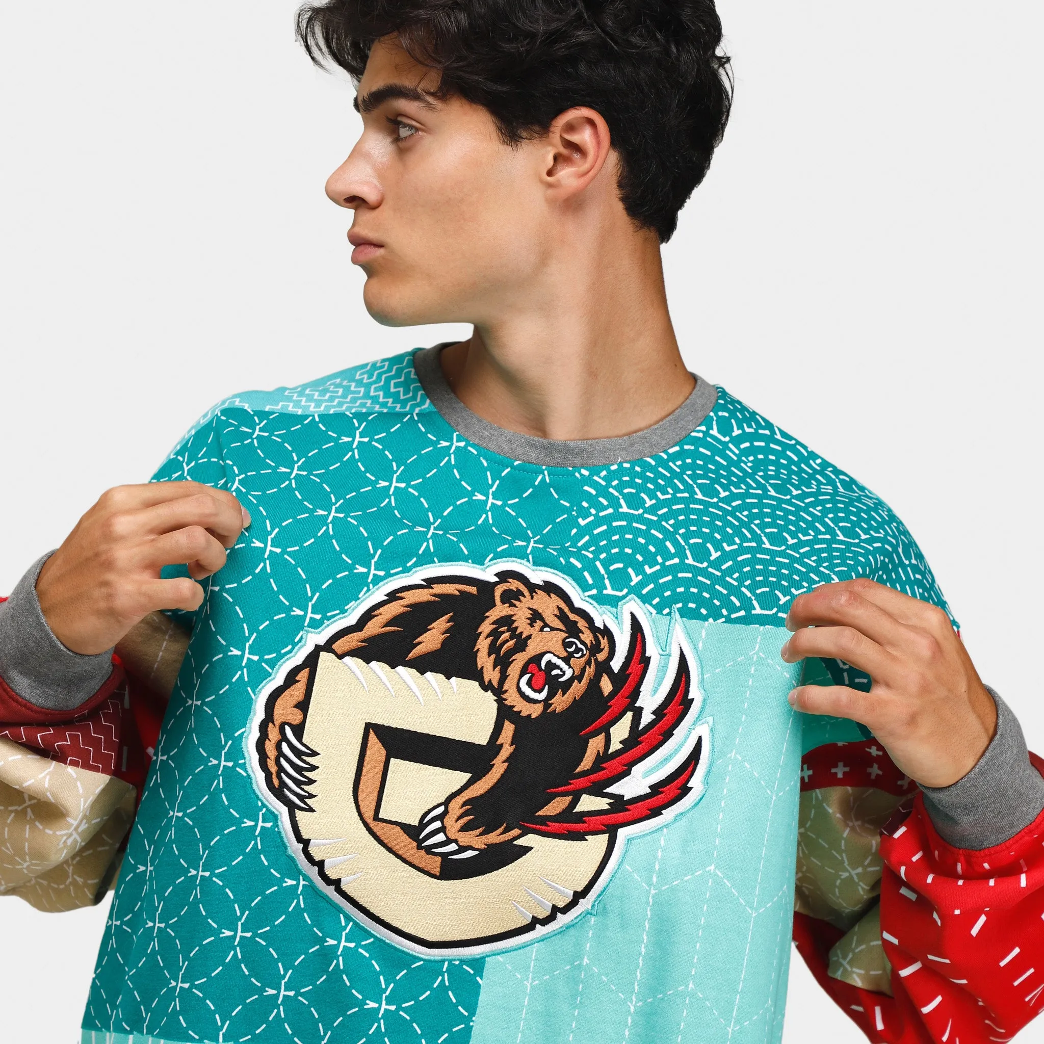 Mitchell & Ness Vancouver Grizzlies Kapital Crewneck / Teal