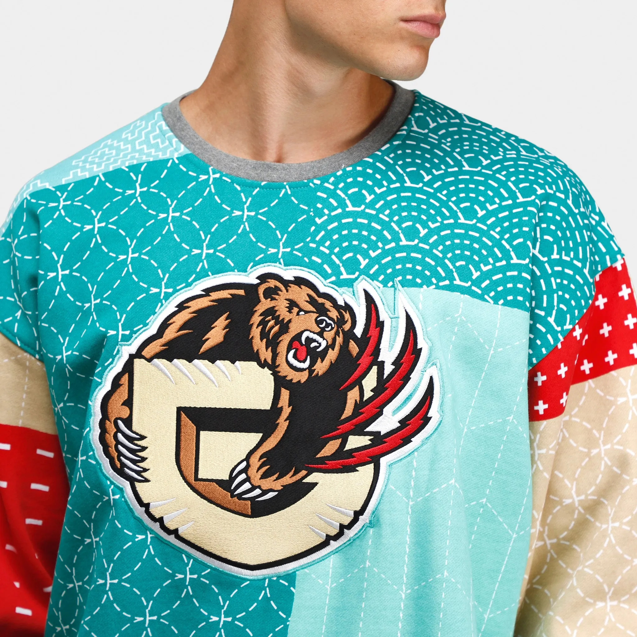 Mitchell & Ness Vancouver Grizzlies Kapital Crewneck / Teal