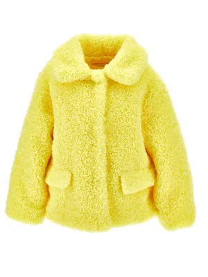 Monnalisa-Yellow Plush jacket for girls