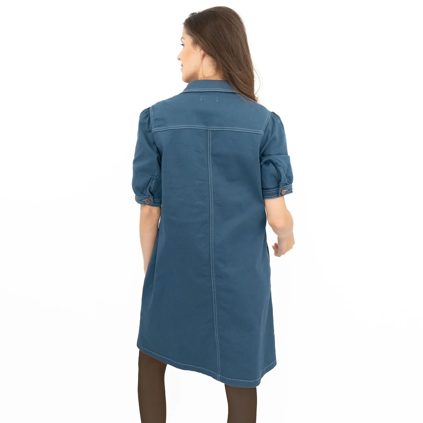 Monsoon Denim Shirt Dress Blue