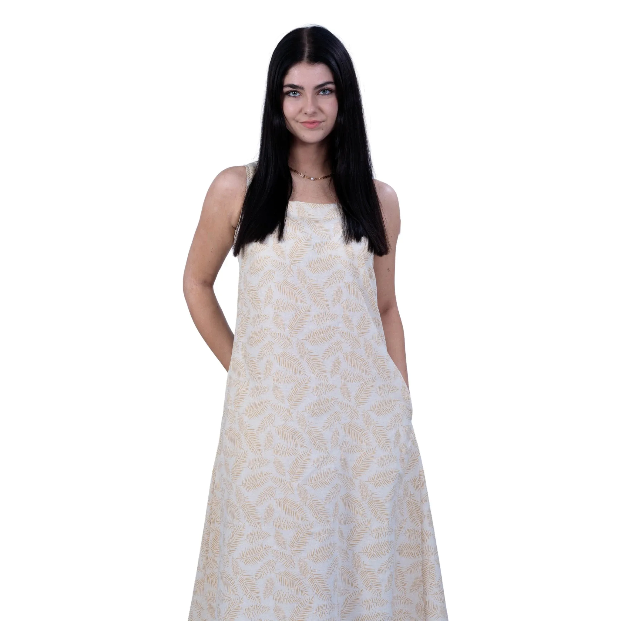 Mystic Serenity Linen Dress for Women