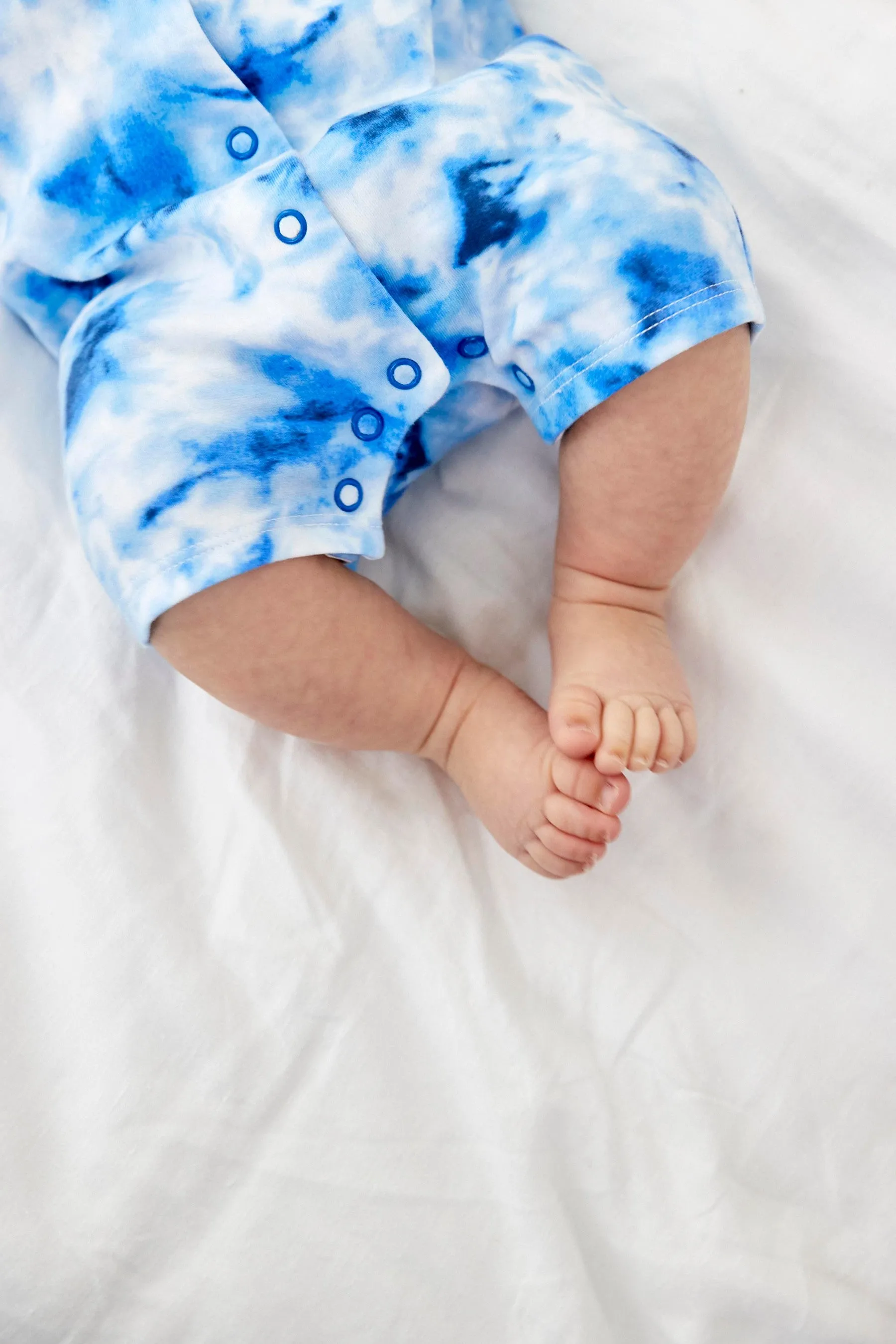 Next Single Printed Blue Tie Dye Baby Boys Romper