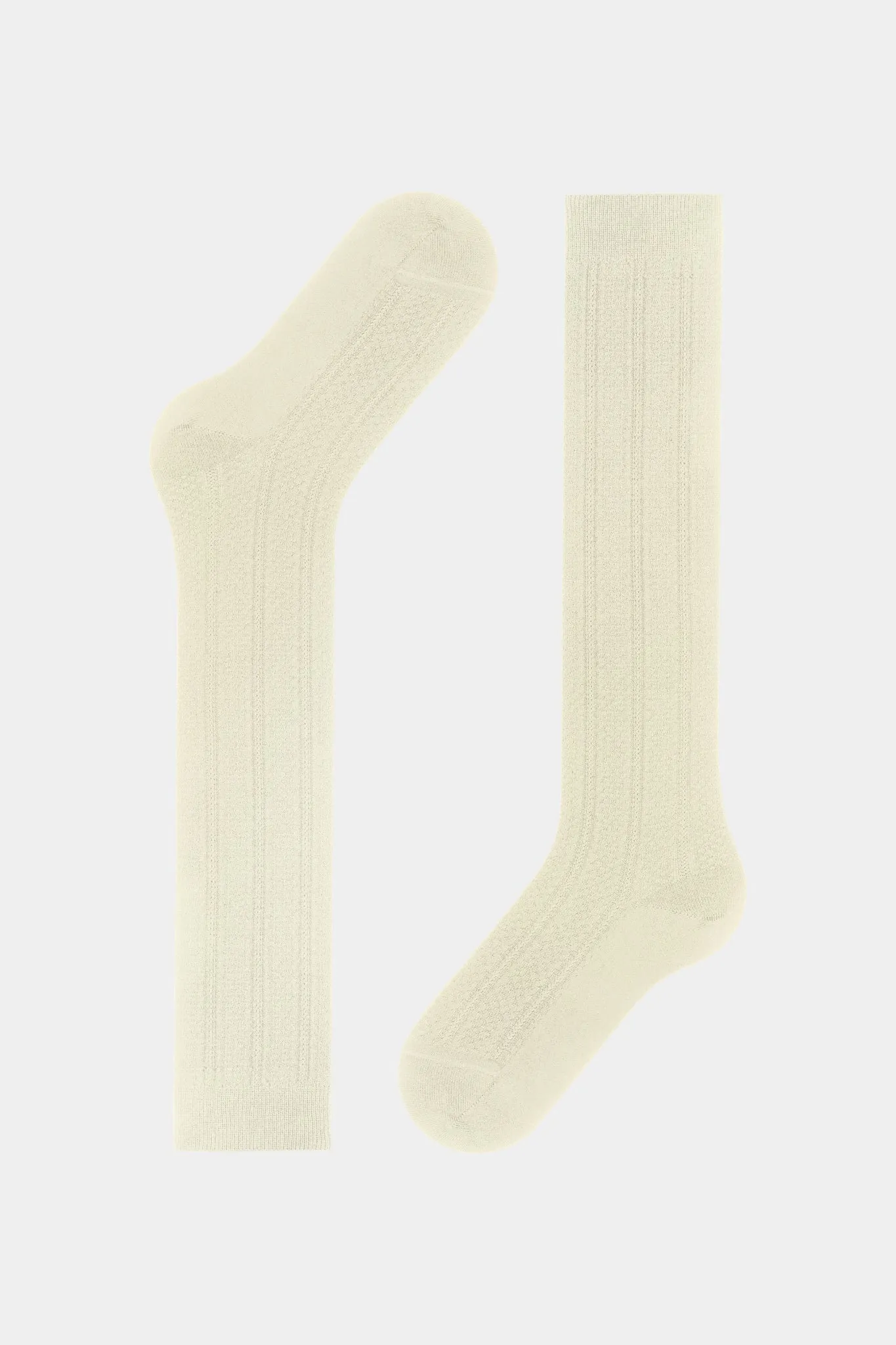 Off-White Needlepoint Knee High