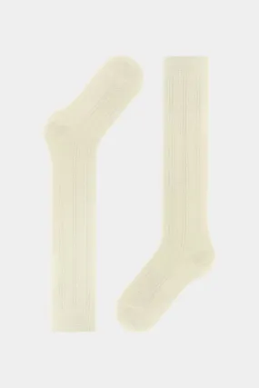 Off-White Needlepoint Knee High