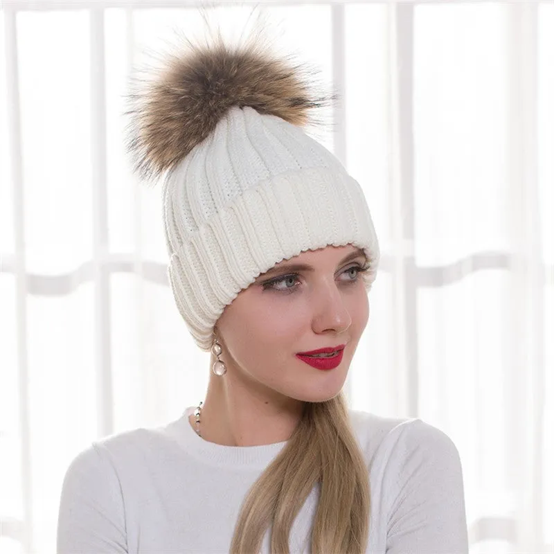 Original White Natural Fur Pomkin Hat