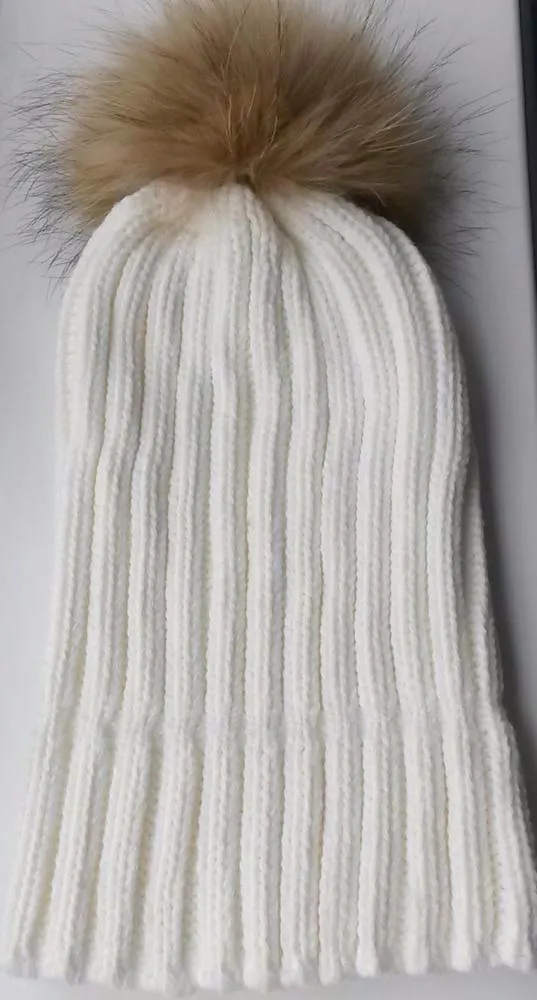 Original White Natural Fur Pomkin Hat