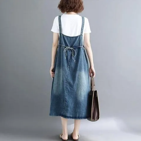 Oversized Denim Overall Dress