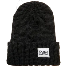 Pallet Portland -"Black Waffle Knit Beanie" -Size OS