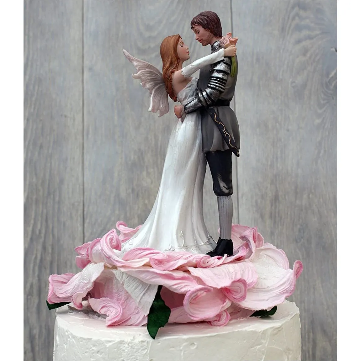 Paper Rose Blossom Fantasy Fairy Wedding Cake Topper