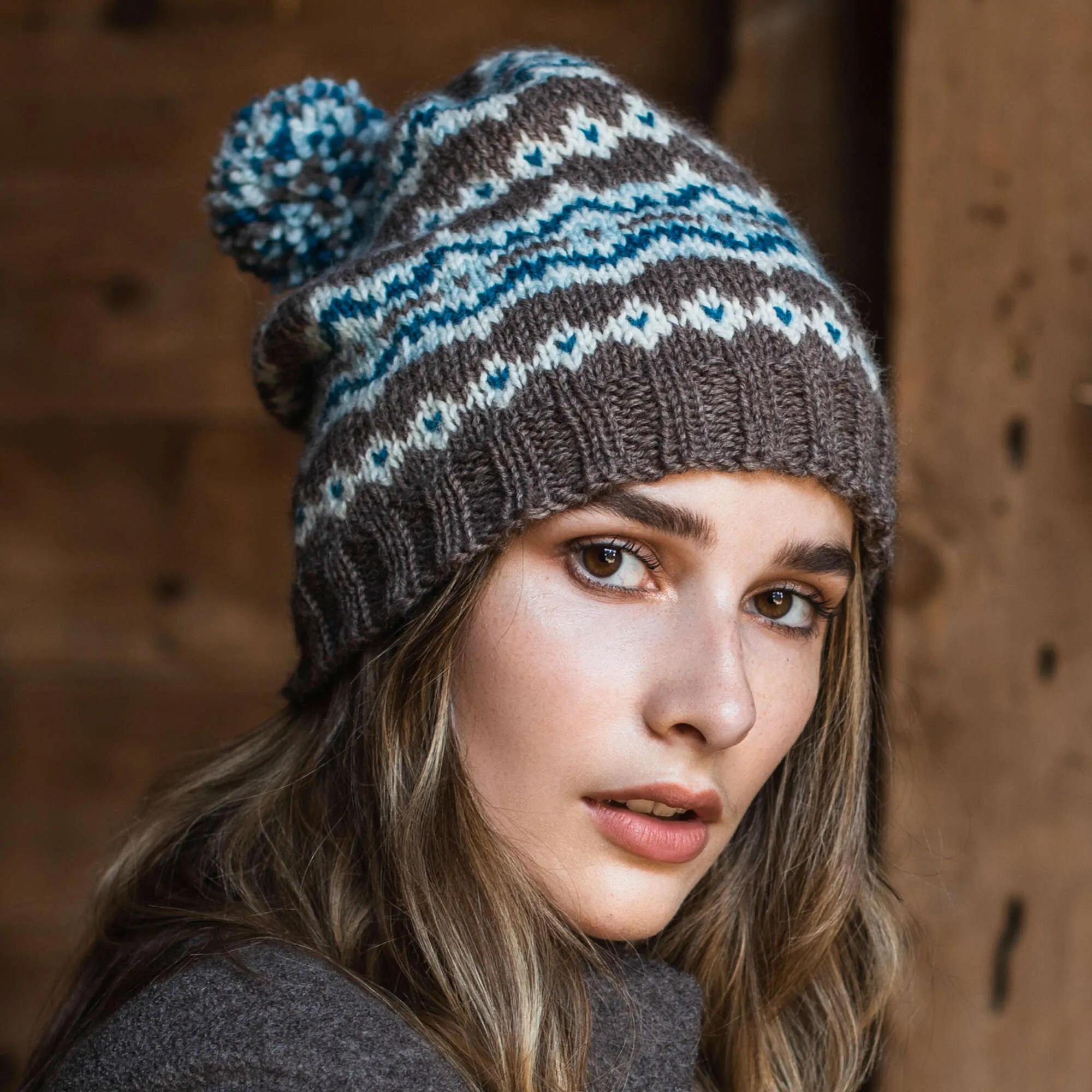 Patons Frosted Fair Isle Knit Hat