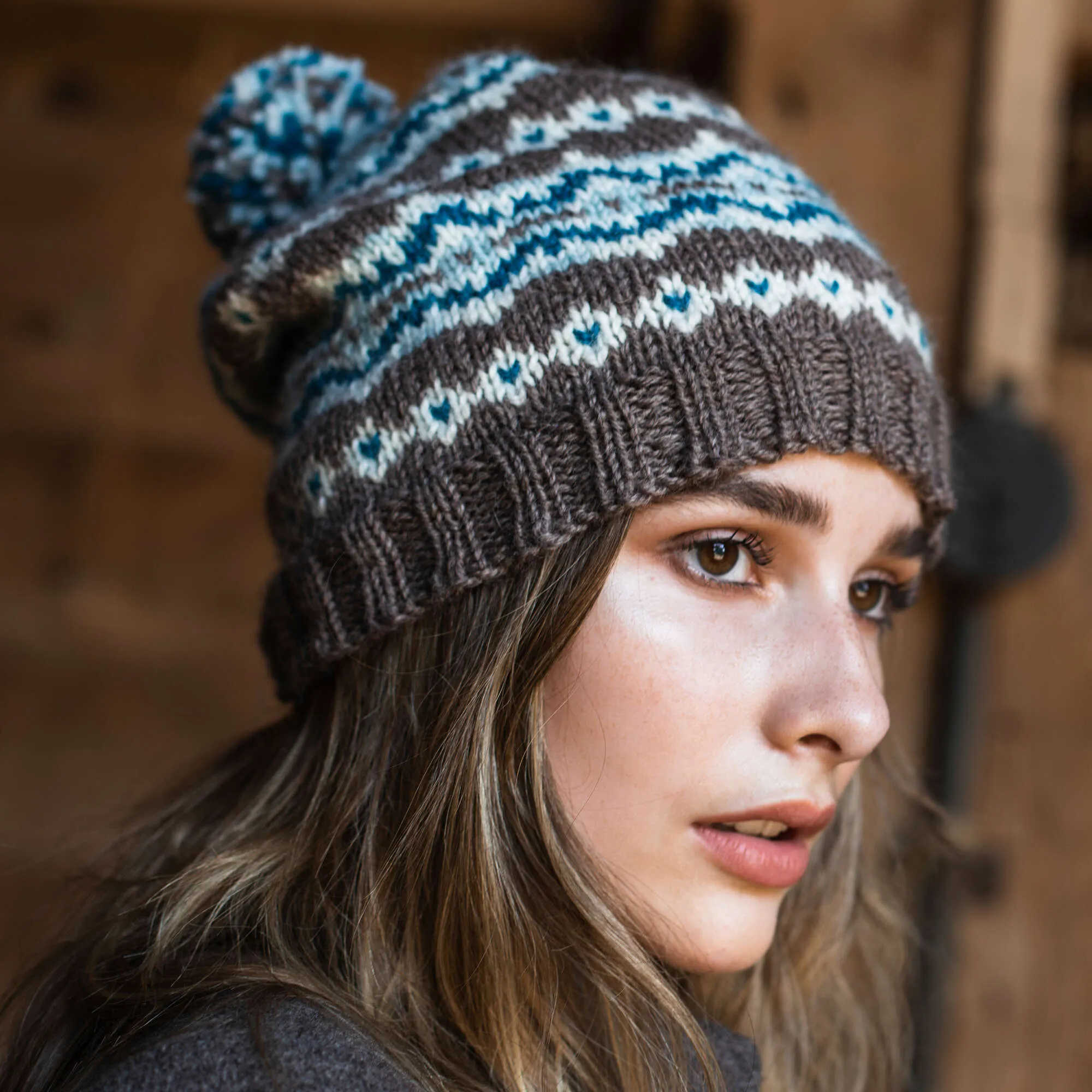 Patons Frosted Fair Isle Knit Hat