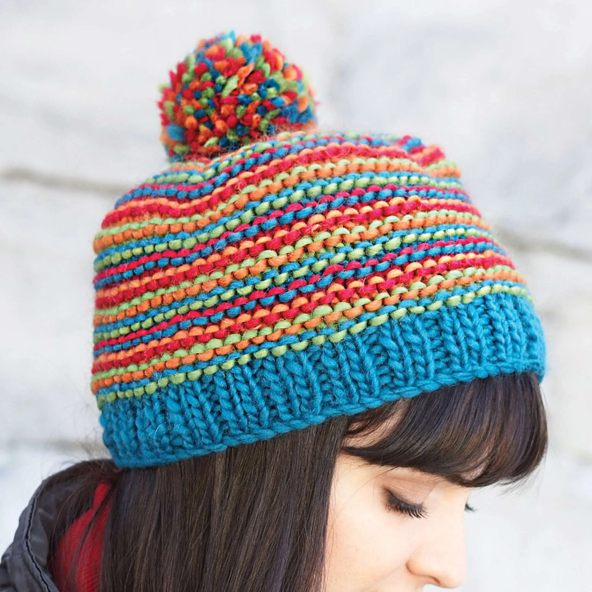 Patons Knit Bright Stripes Beanie