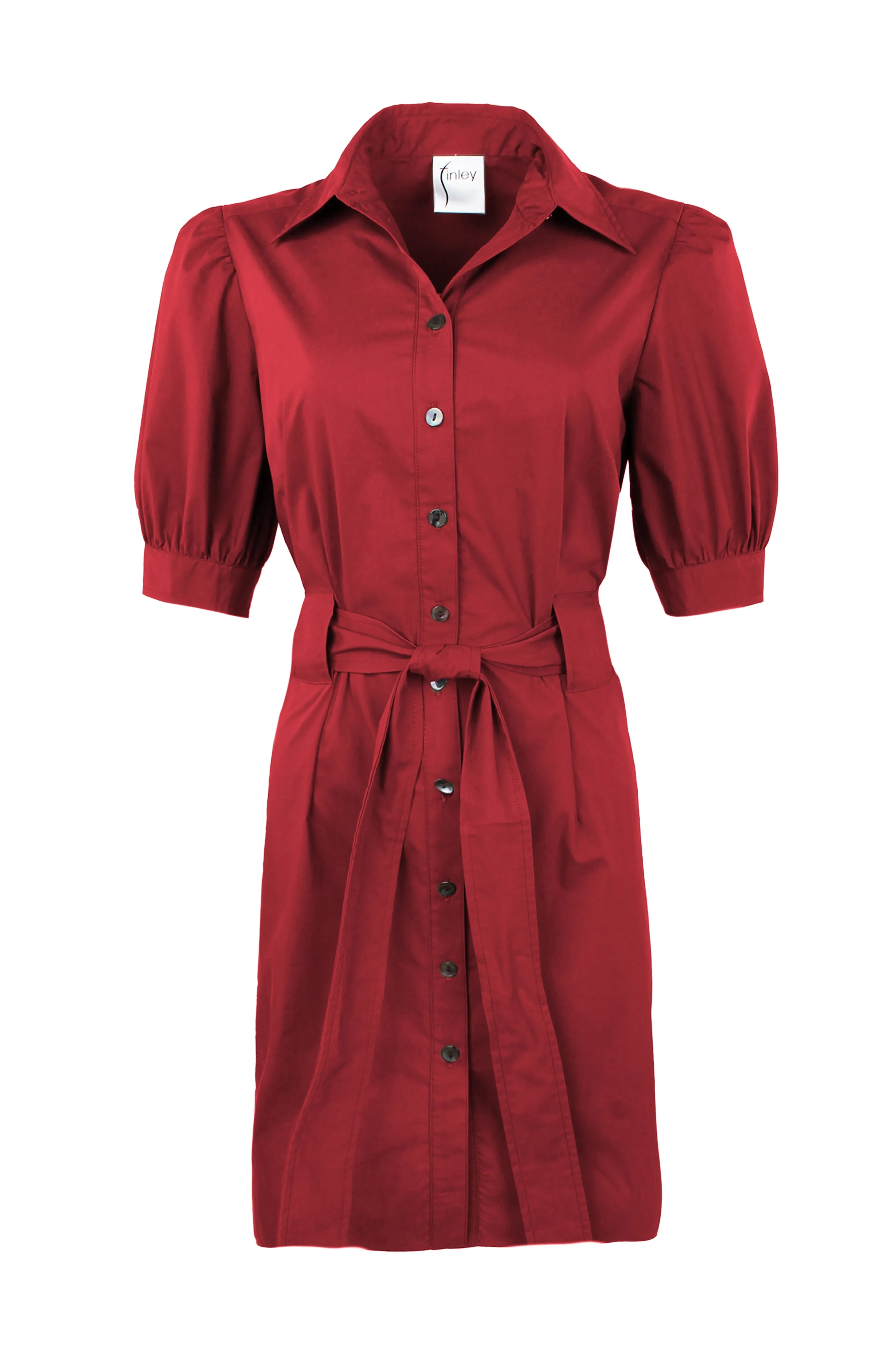 Piper Tie Front Shirt Dress Red Weathercloth