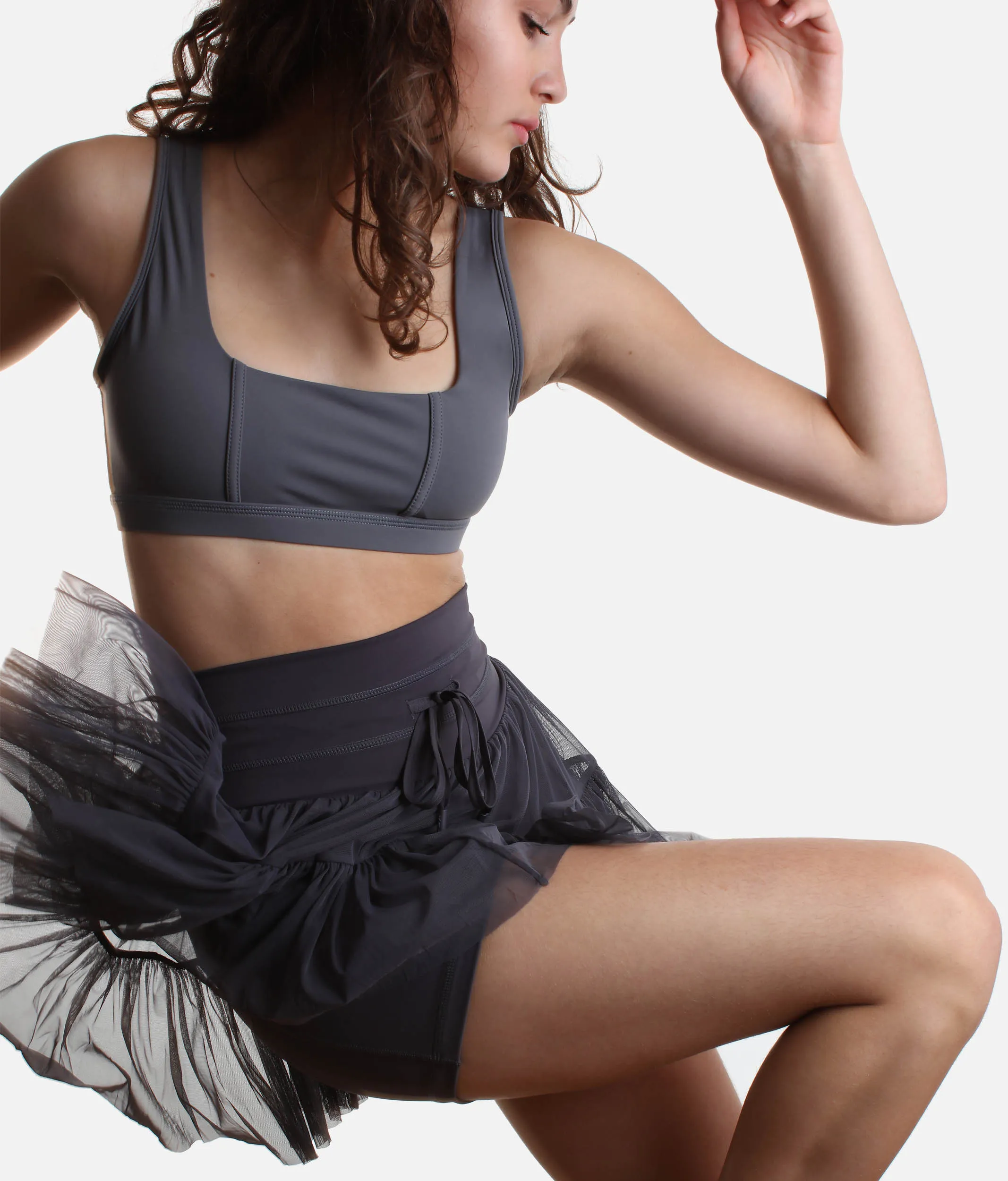 PIROUETTE SKORT in Smoky Grey – Twirl-Ready