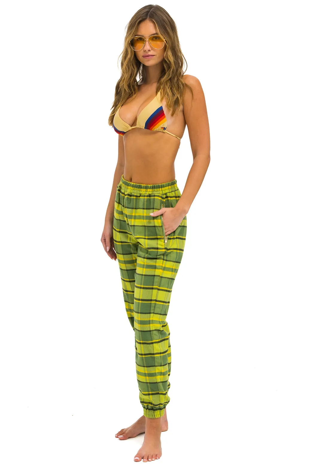 PLAID LODGE PANT - AVOCADO PLAID