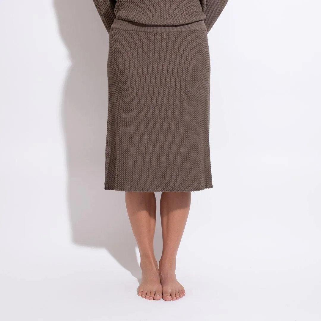 Point Cableknit A-line Skirt